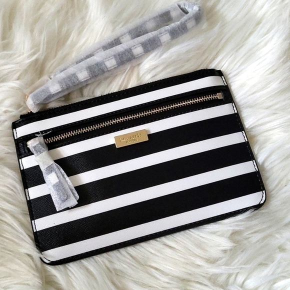 kate spade Shore Street Sailing Stripe Tinie black and white NWT - Picture 2 of 8
